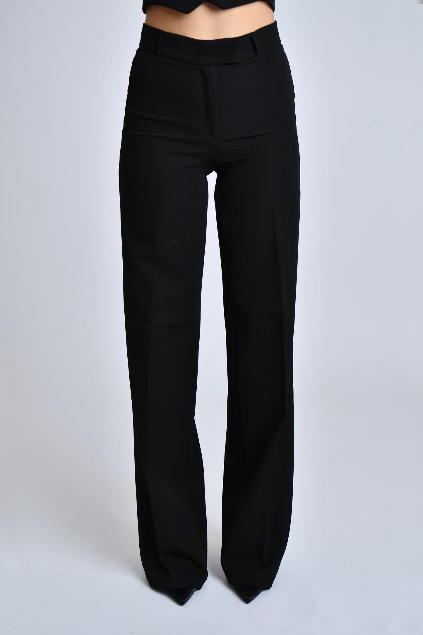 High waist wide-leg tailoring trousers