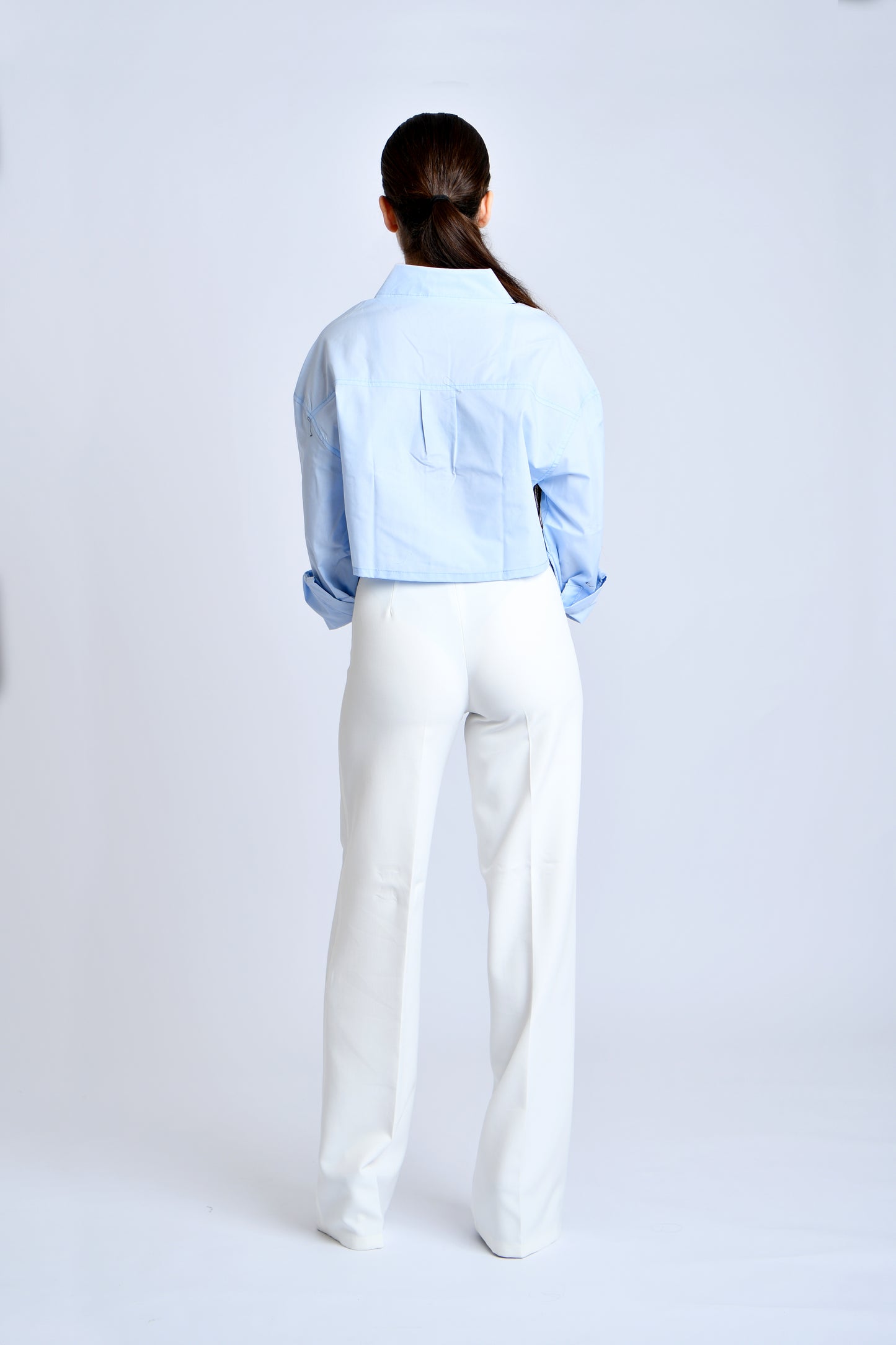 Long sleeve cropped shirt with pocket