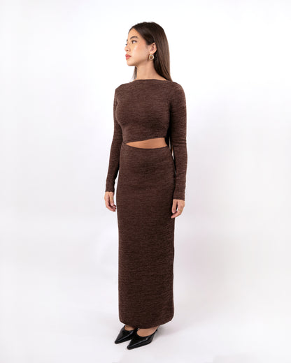 Cut-out Knit Maxi Dress