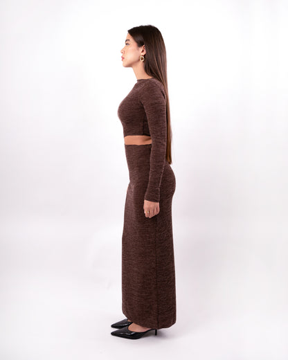 Cut-out Knit Maxi Dress