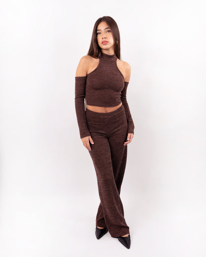 Halter Cut-Out Knit Set