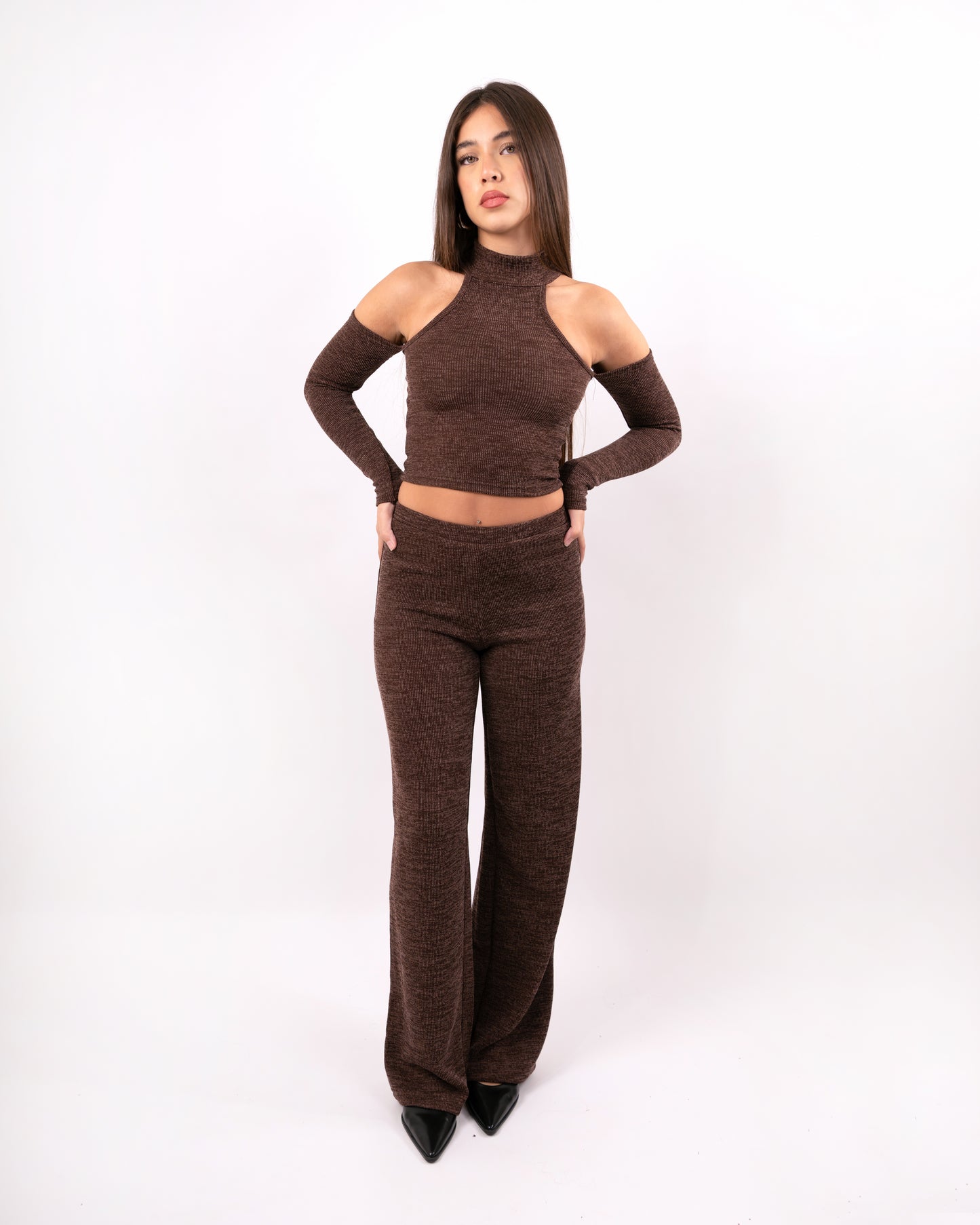 Halter Cut-Out Knit Set