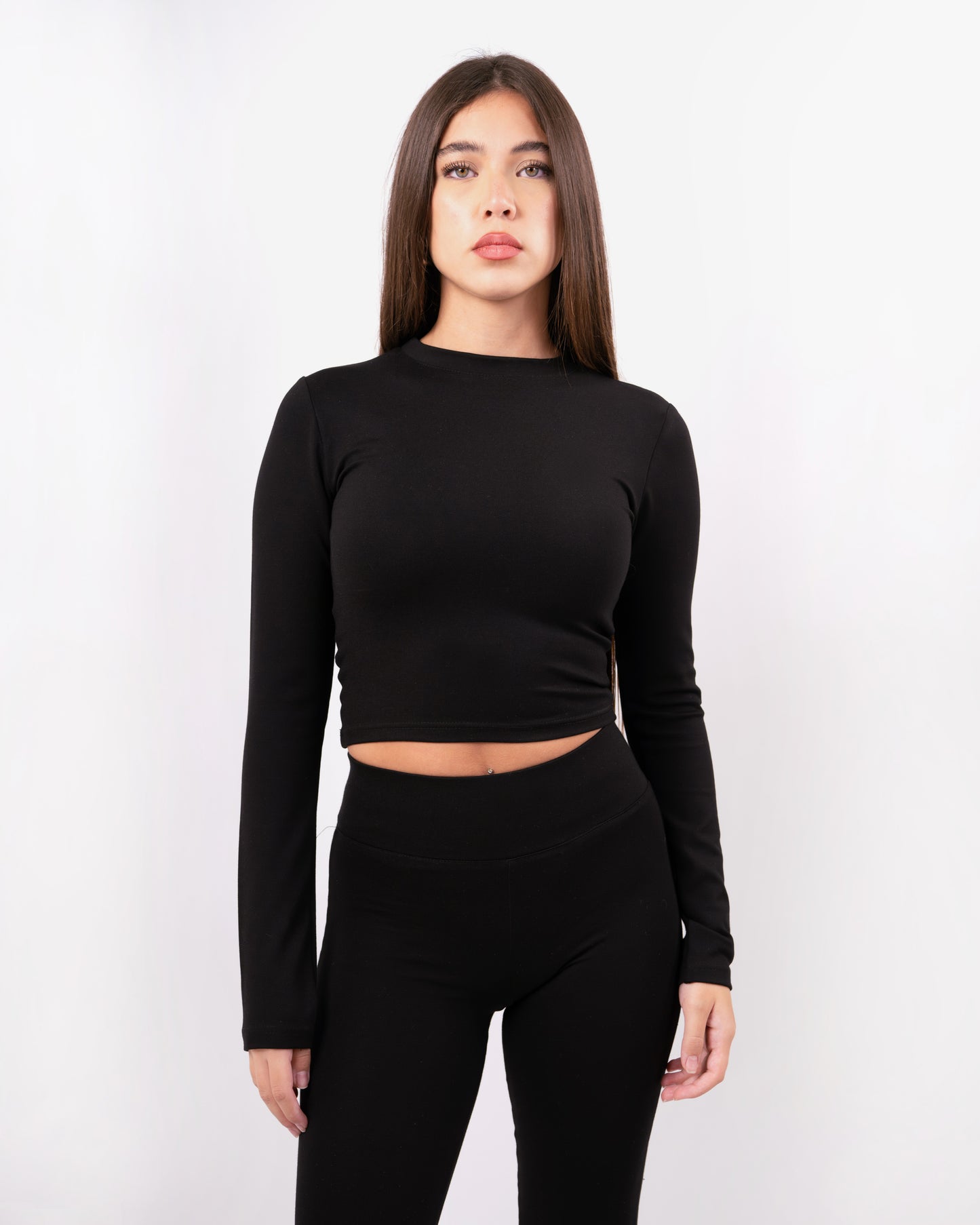 Long Sleeve Crop Top & Flared Leggings Set