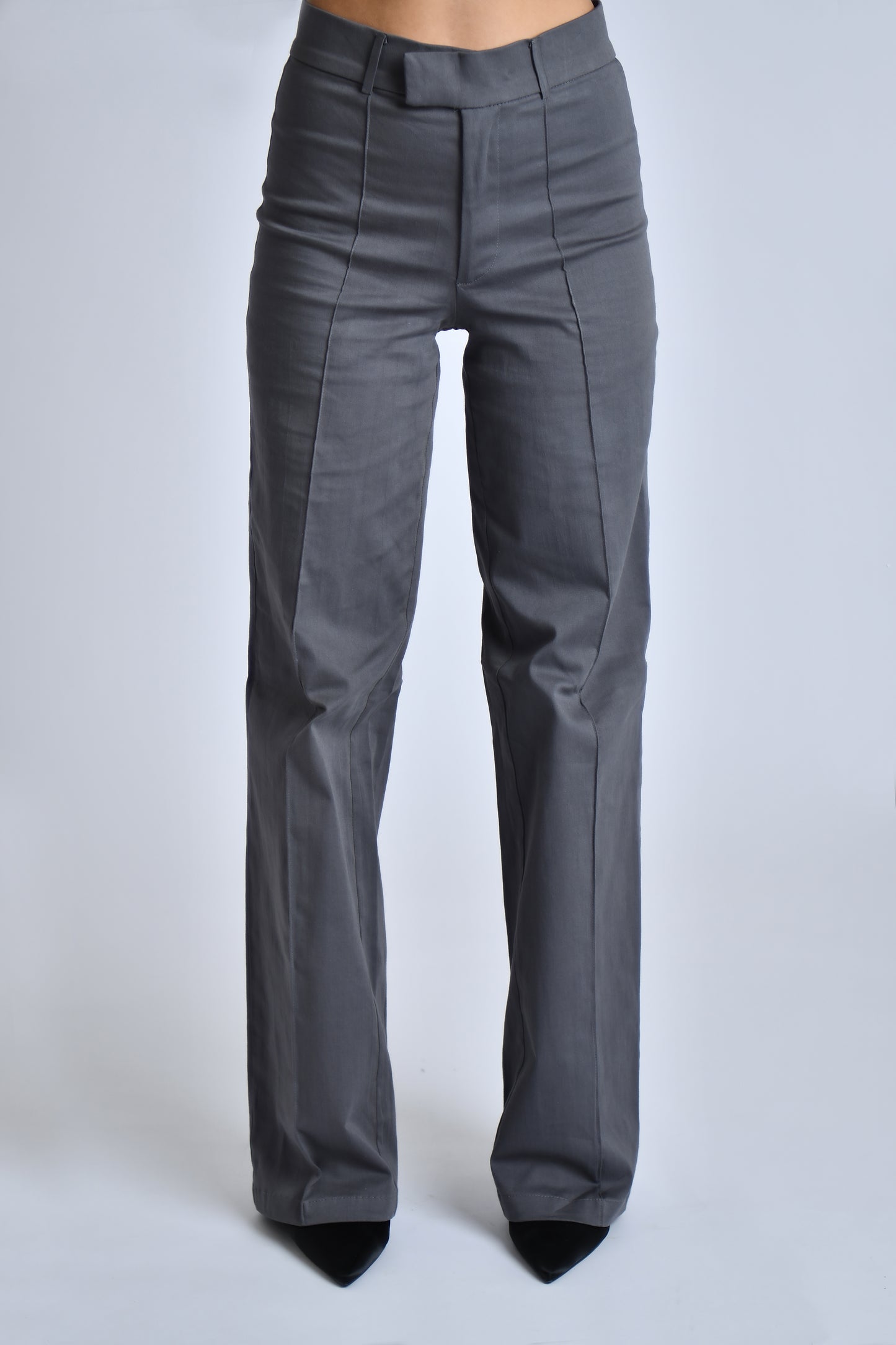 High waist wide-leg tailoring trousers