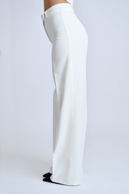 High waist wide-leg tailoring trousers