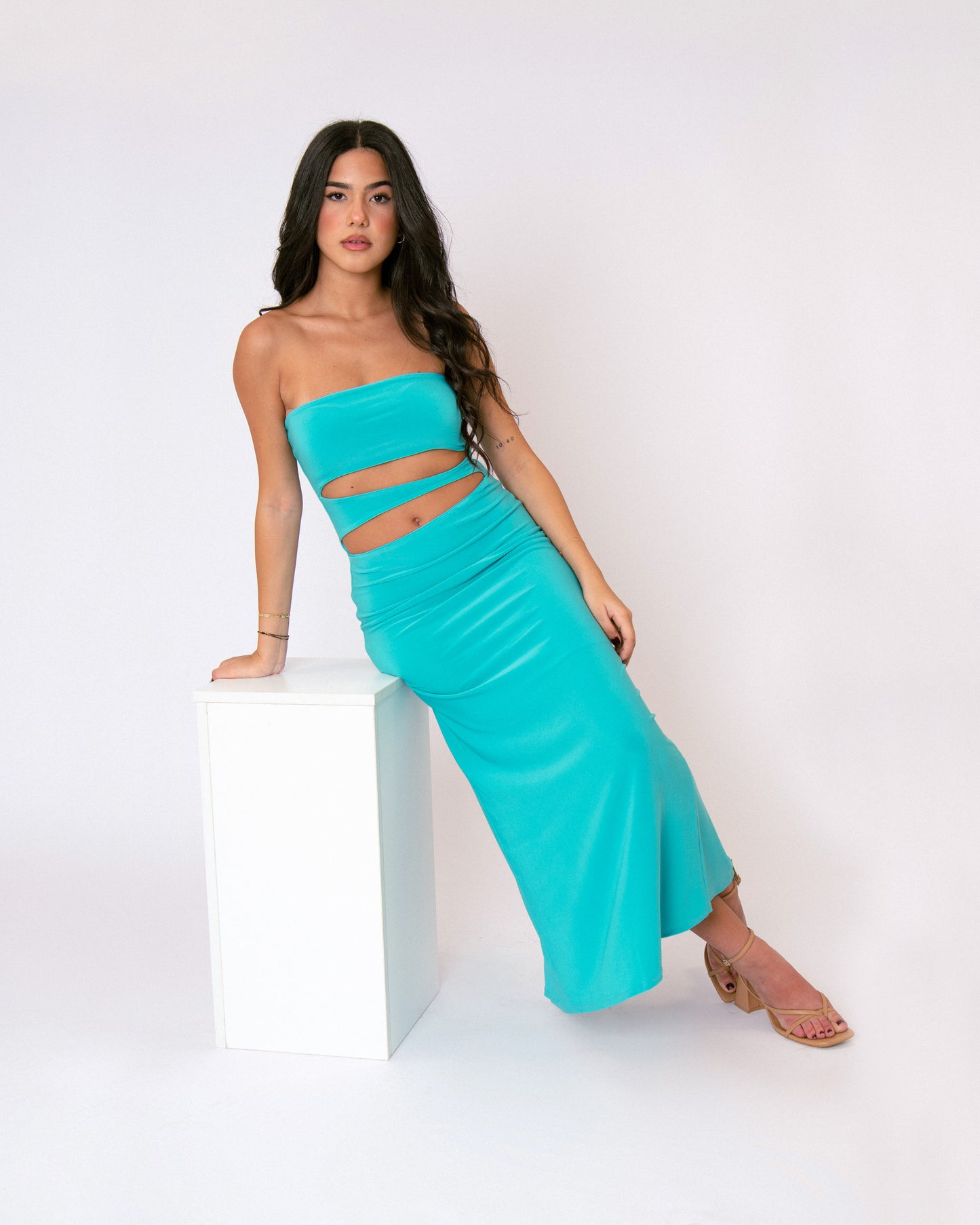 Cut-out Bandeau Midi Dress