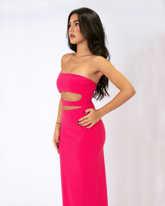 Cut-out Bandeau Midi Dress