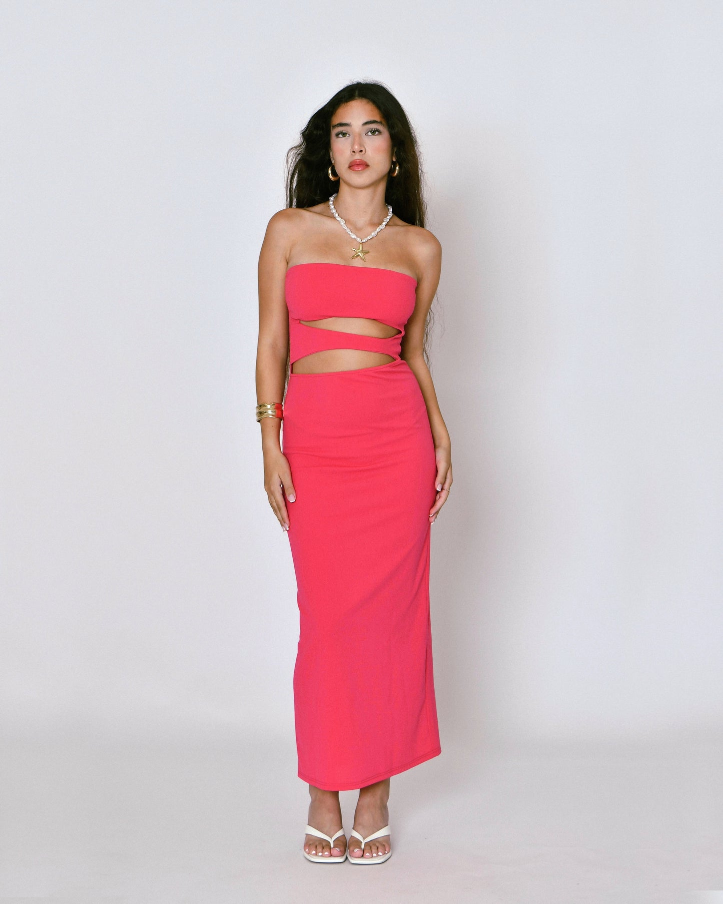 Cut-out Bandeau Midi Dress